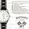 1960s Rotary GT automatic date Wristwatch with graphite colour dial + Box & Buckle