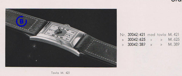 1936 Rare Omega model Ck944 Deco Rectangular Wristwatch in Staybrite steel curved case