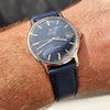 1969 Omega Geneve Automatic Date Model 166.070 with Stunning Rare Electric Blue Dial caliber 565