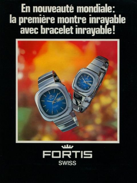 1970s Fortis blue Day Date automatic