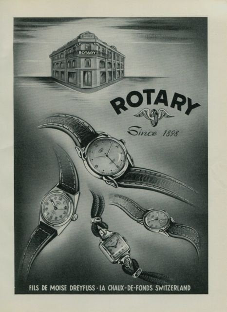 1960s classic Rotary Flyer Wristwatch 21 Jewels in steel with satin silver dial + Box