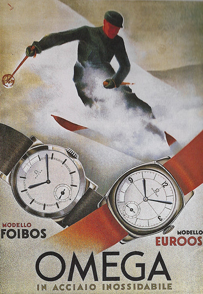 1934 Rare Omega Foibos CK 785 with Deco Enamelled Dial in Stainless Steel on Period Swiss Bracelet