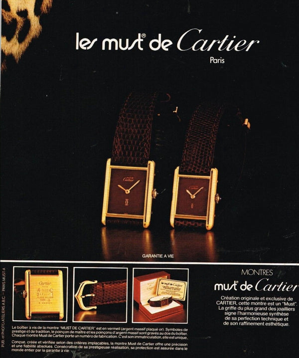 1983/84 Cartier Ladies Tank Mechanical with Unique Burgundy Red / Brown Patina Dial in 925 Sterling Silver Gilt