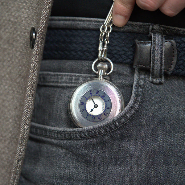 1920 Rare Solid Silver Waltham Half Hunter - Extra Heavy 2oz English Case - 17 Jewel Bartlett Movement