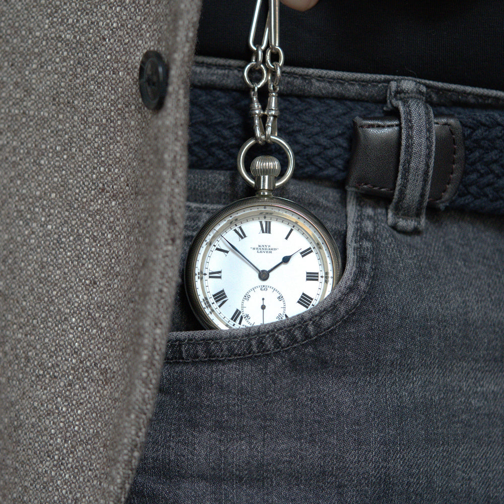 1930s kays "Standard" Swiss lever railway style pocketwatch Britain's Mail-Order Giant Worcester