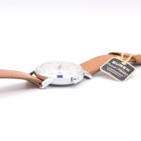 1950s Stunning Buren Grand Prix swiss unused - new old stock wristwatch with strap and tags