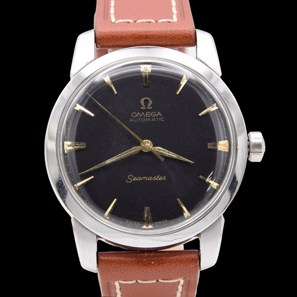 1958 Large & rare 36mm Omega Seamaster Automatic Wristwatch Model 2857/2856 Black Dial