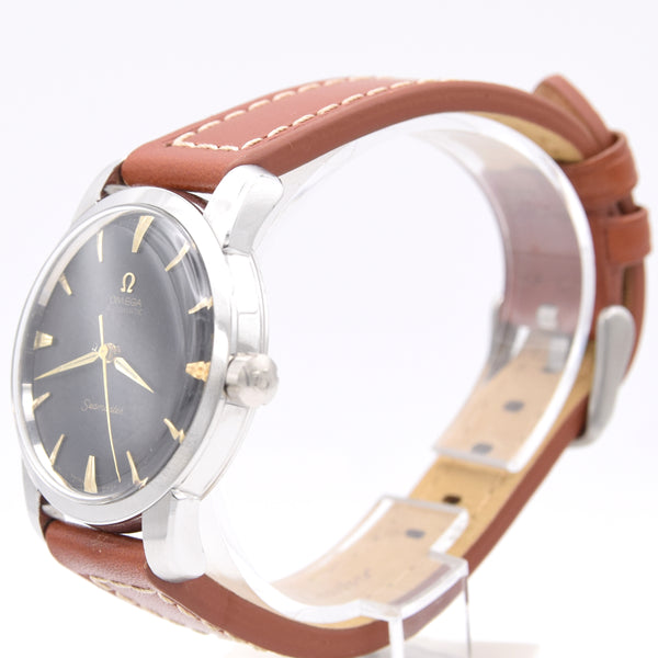 1958 Large & rare 36mm Omega Seamaster Automatic Wristwatch Model 2857/2856 Black Dial