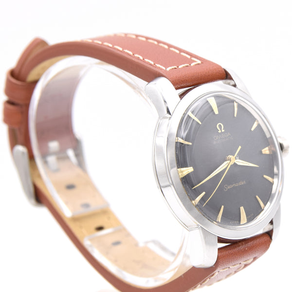 1958 Large & rare 36mm Omega Seamaster Automatic Wristwatch Model 2857/2856 Black Dial