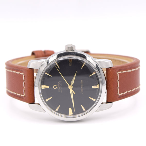 1958 Large & rare 36mm Omega Seamaster Automatic Wristwatch Model 2857/2856 Black Dial