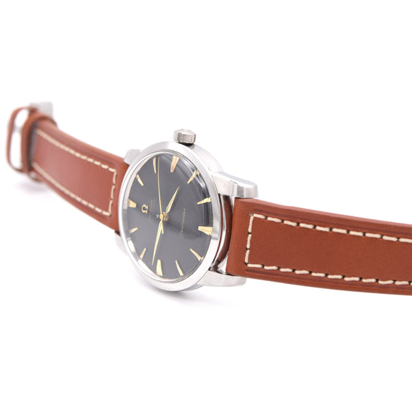 1958 Large & rare 36mm Omega Seamaster Automatic Wristwatch Model 2857/2856 Black Dial