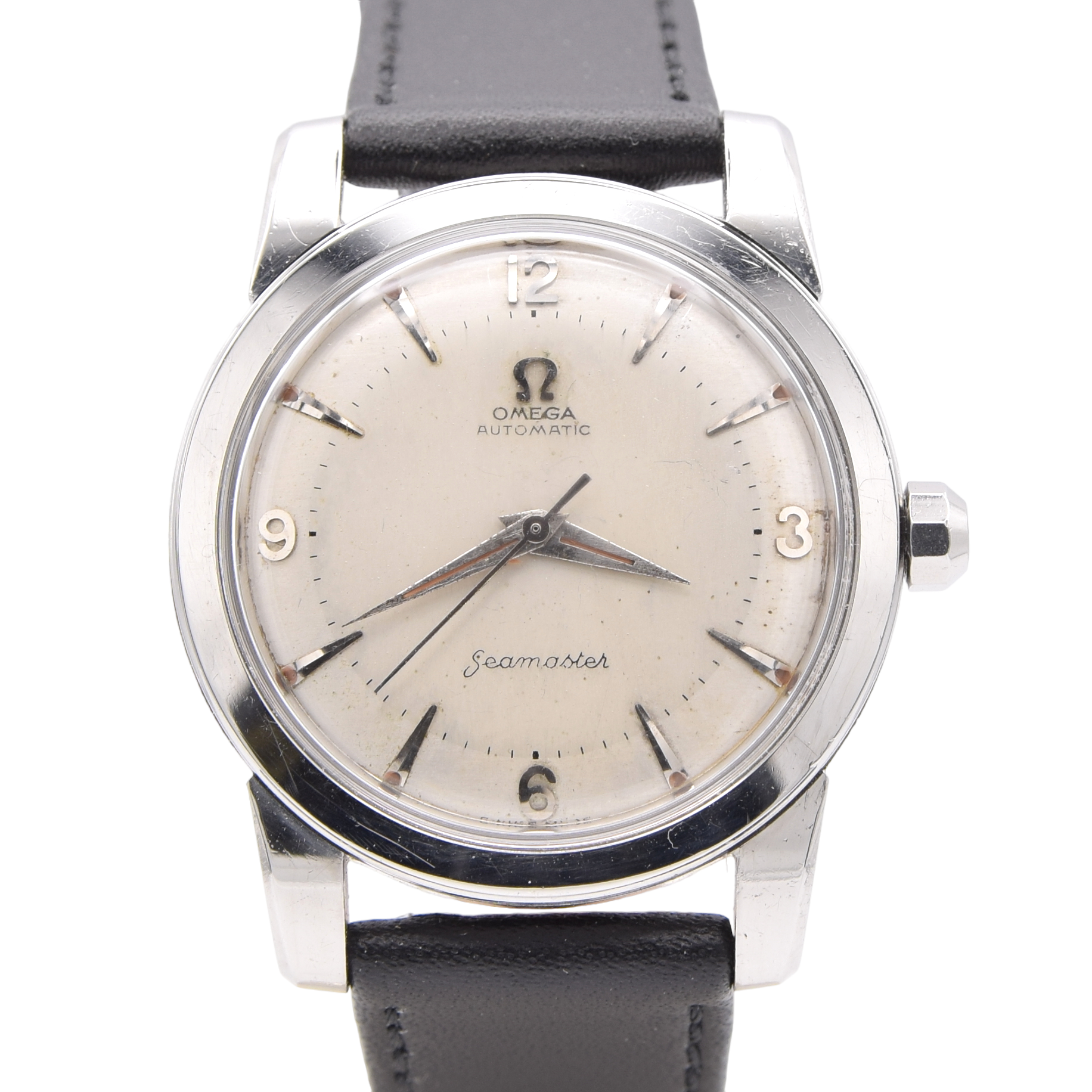 1952 Omega Seamaster Original Condition Automatic Bumper "Beefy Lugs" Mixed Arabic Numerals - Arrow Markers ref 2767