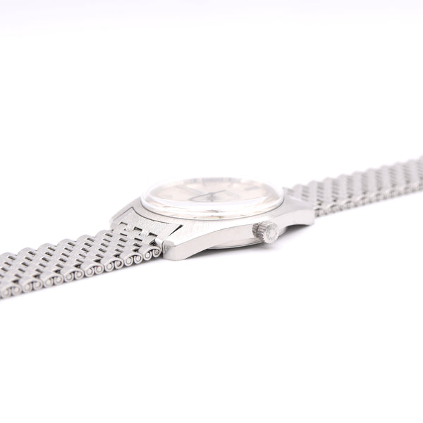 1973 circa Longines Admiral HF Ref. 2301 -1 steel vintage wristwatch on rare fitted NSA bracelet