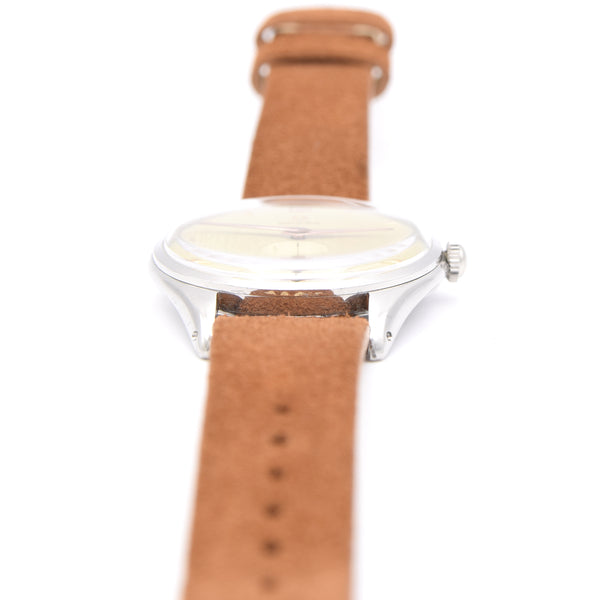 1950 Omega large Jumbo watch with Mixed Arabic Dial and Sub Seconds Model 2505 in Stainless Steel