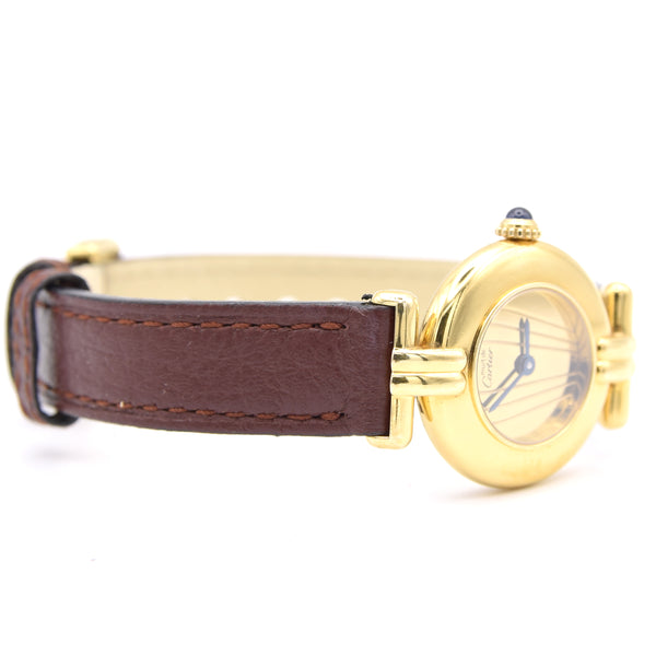 Ladies Cartier 'Must de' Rivoli Vermeil with unusual Art Deco syle Dial in 925 Silver Gilt