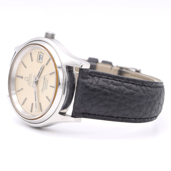 1973 Omega Large 38mm Seamaster Cosmic 2000 Automatic Date Model 166.128 with Silvered Dial