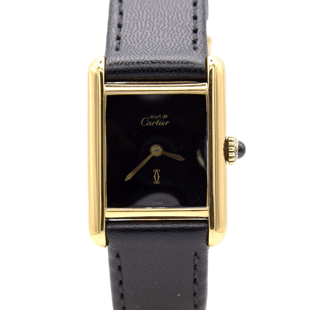 1970s Cartier Tank Mechanical unisex Manual Wind with Tri Colour - Trinity Dial in silver Gilt