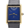 1970s Cartier Tank Mechanical Manual Wind with lapis lazuli type Dial in 925 case with box