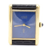 1970s Cartier Tank Mechanical Manual Wind with lapis lazuli type Dial in 925 case with box