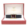1986 Cartier Ladies Tank Swiss quartz with Rare Burgundy Red  Dial in 925 Sterling Silver Gilt Vermeil Case with Box and Papers