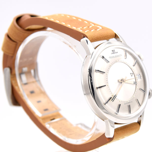 1968 Jaeger LeCoultre Jumbo Memovox Alarm Date Wristwatch Model 855 in Stainless Steel Caliber 825