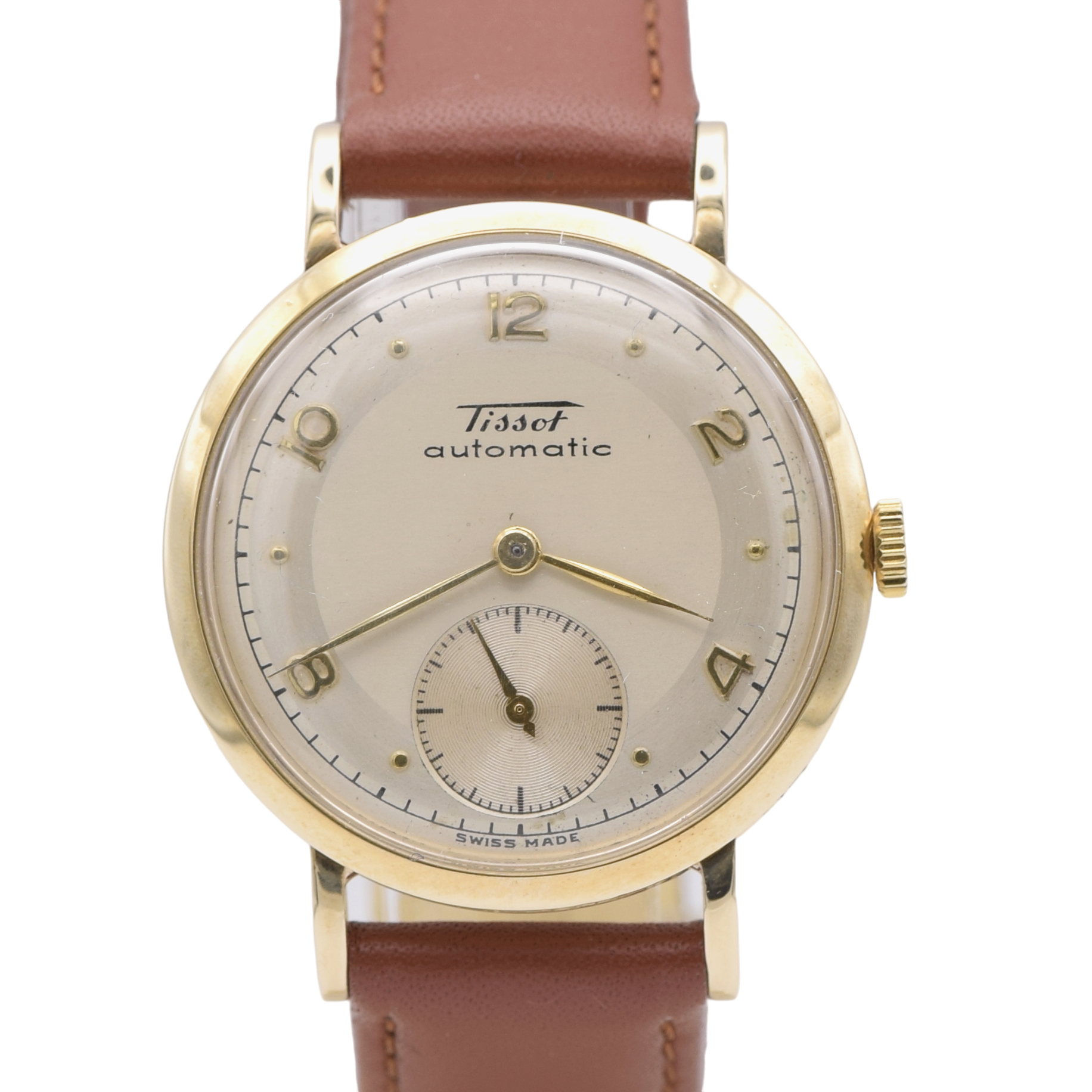 1949 early Tissot bumper Automatic solid 9ct gold dress Watch with amazing original dial