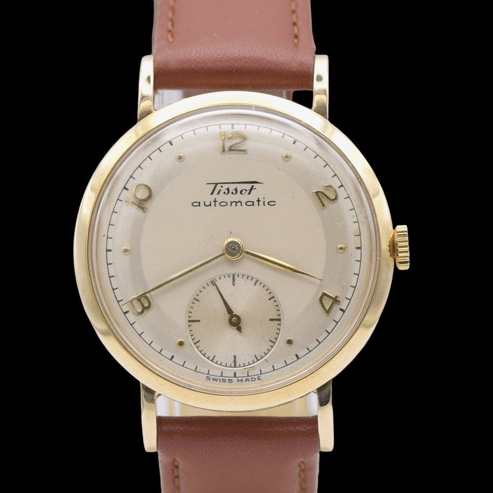 1949 early Tissot bumper Automatic solid 9ct gold dress Watch with amazing original dial
