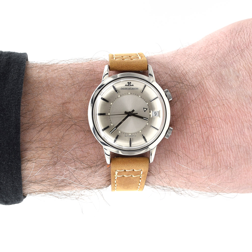 1968 Jaeger LeCoultre Jumbo Memovox Alarm Date Wristwatch Model 855 in Stainless Steel Caliber 825