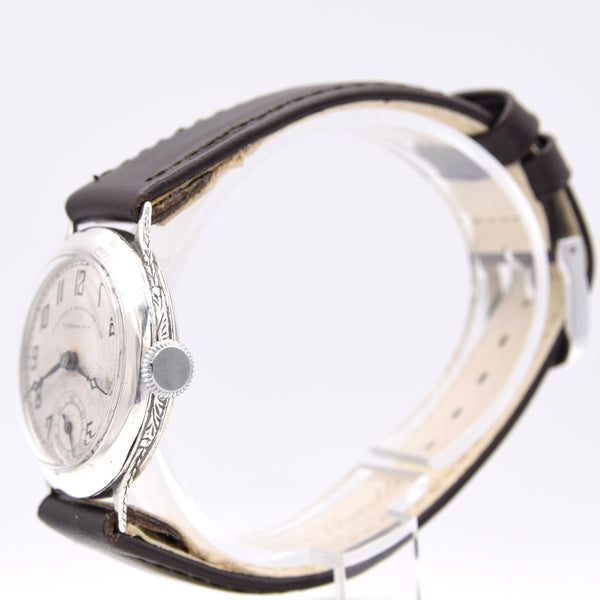1928 Art deco solid 925 sterling silver Goldsmiths & Silversmiths watch English hallmarks