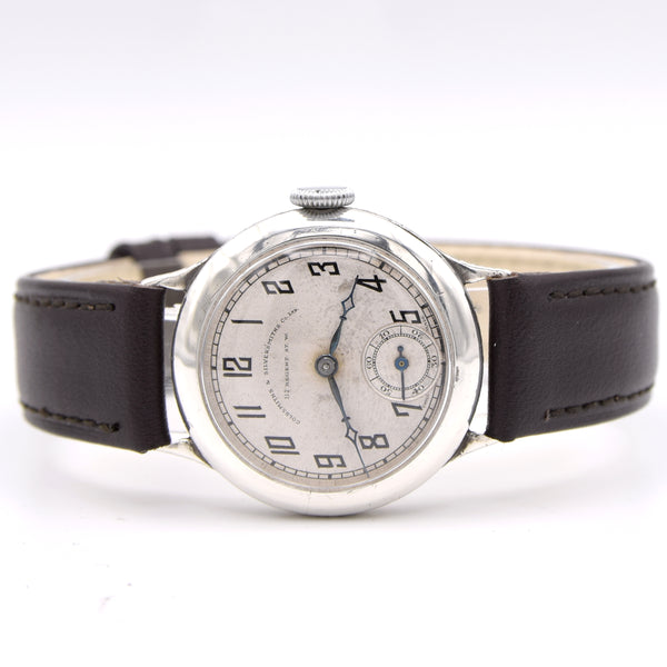 1928 Art deco solid 925 sterling silver Goldsmiths & Silversmiths watch English hallmarks