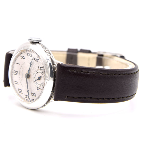 1928 Art deco solid 925 sterling silver Goldsmiths & Silversmiths watch English hallmarks