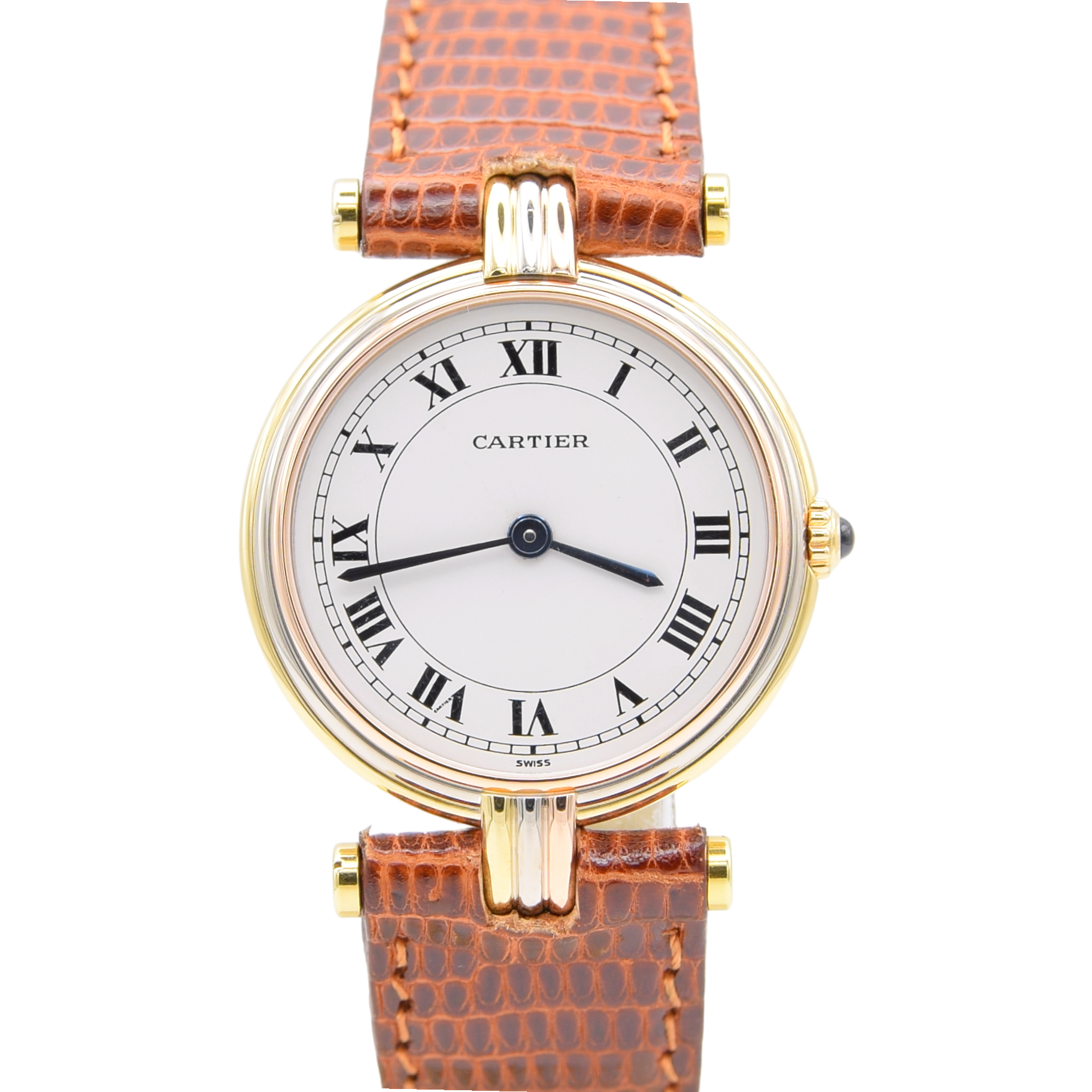 1990s Ladies classic Cartier Vendôme "Trinity" Tricolore Three Colour 18k Solid Gold Model 8100