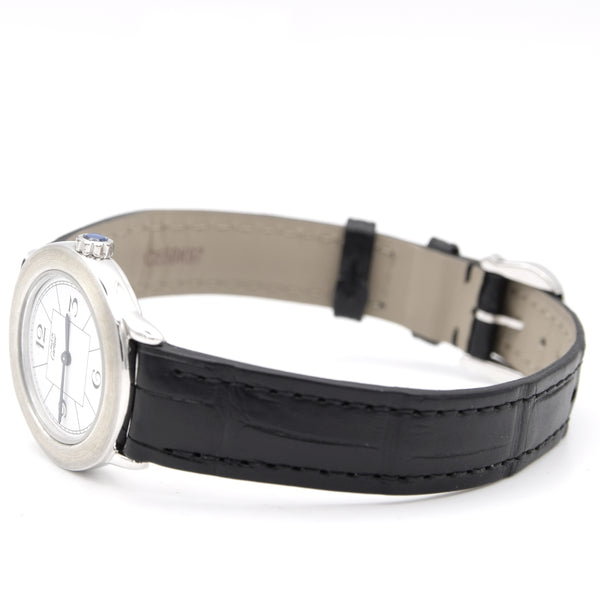 1990s ladies Cartier 'Must de' Ronde with Art Deco Numerals in 925 Sterling Silver Case Model 1806
