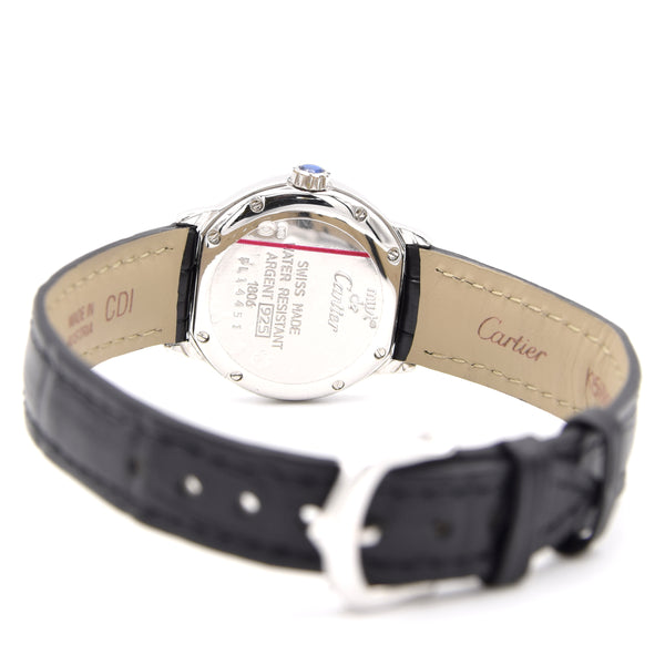 1990s ladies Cartier 'Must de' Ronde with Art Deco Numerals in 925 Sterling Silver Case Model 1806