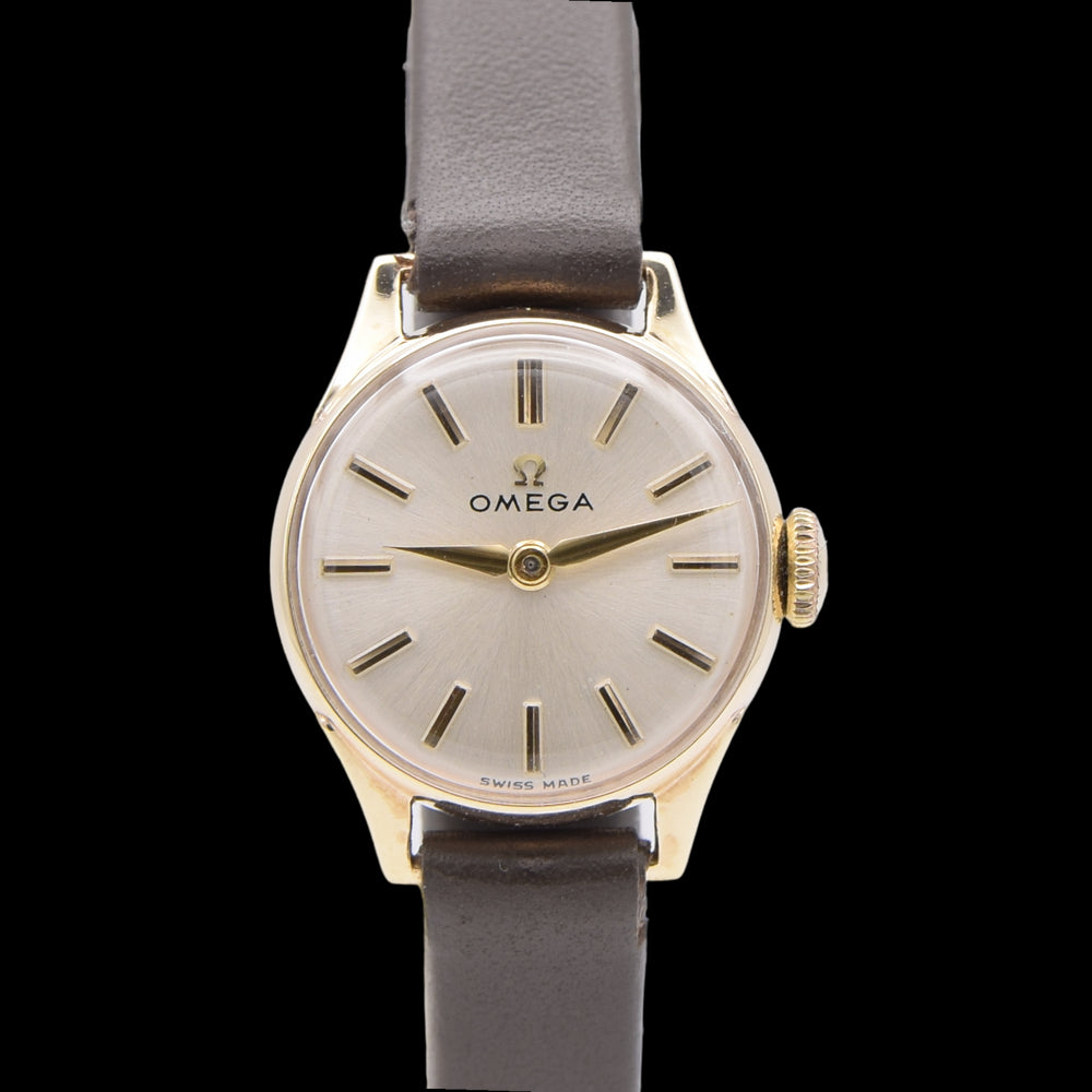1958 Omega Petite ladies dress watch in solid 9ct Gold with Omega box - papers -buckle