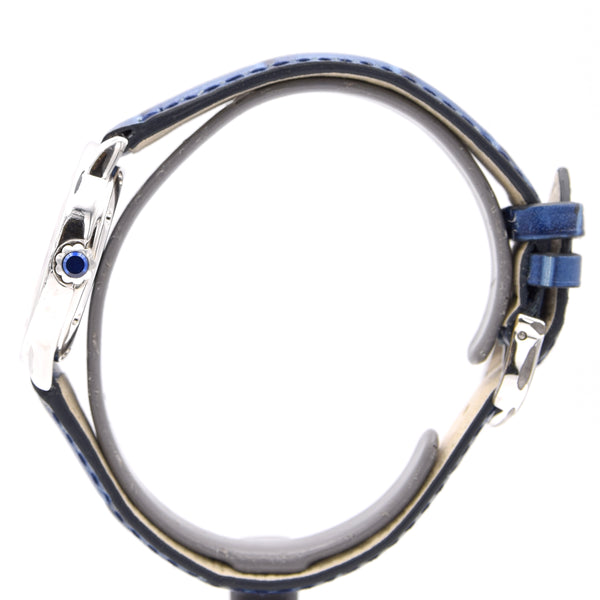 1990s ladies Cartier 'Must de' Ronde with Art Deco Numerals in 925 Sterling Silver Case Model 1806