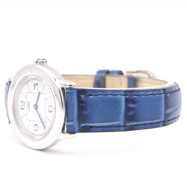 1990s ladies Cartier 'Must de' Ronde with Art Deco Numerals in 925 Sterling Silver Case Model 1806