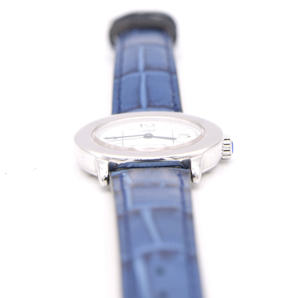 1990s ladies Cartier 'Must de' Ronde with Art Deco Numerals in 925 Sterling Silver Case Model 1806