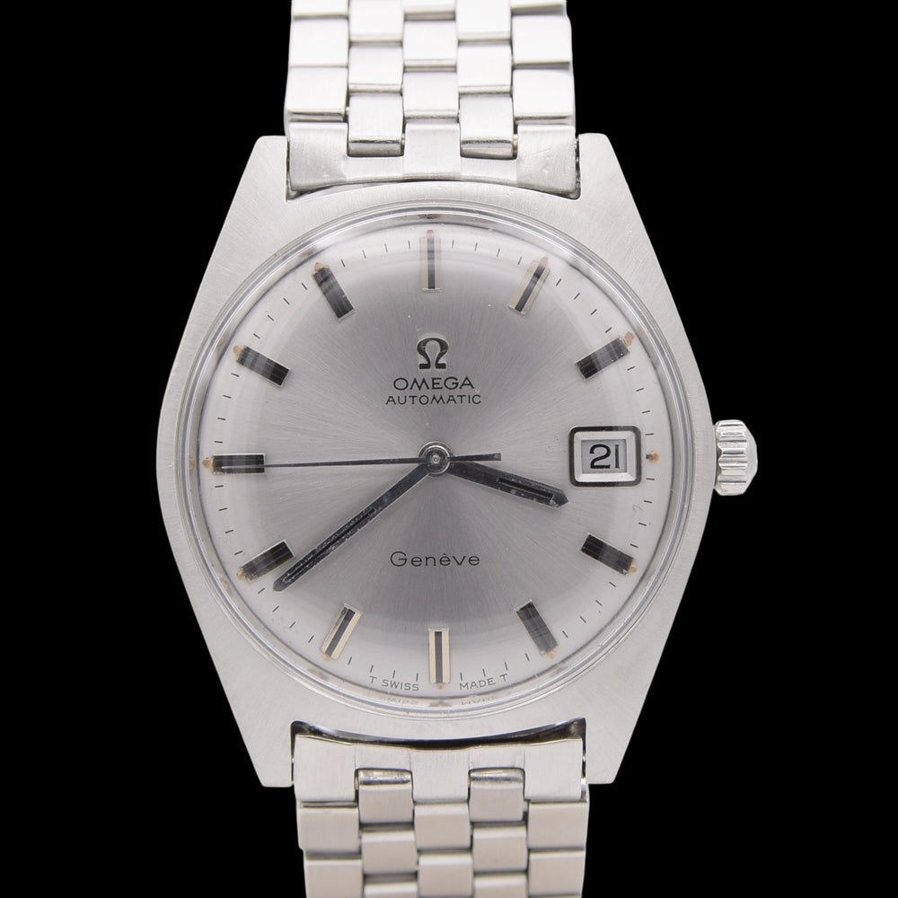 1969 Omega Geneve Automatic Date Model 166.041 in Stainless Steel Cal 565 Brick original Bracelet