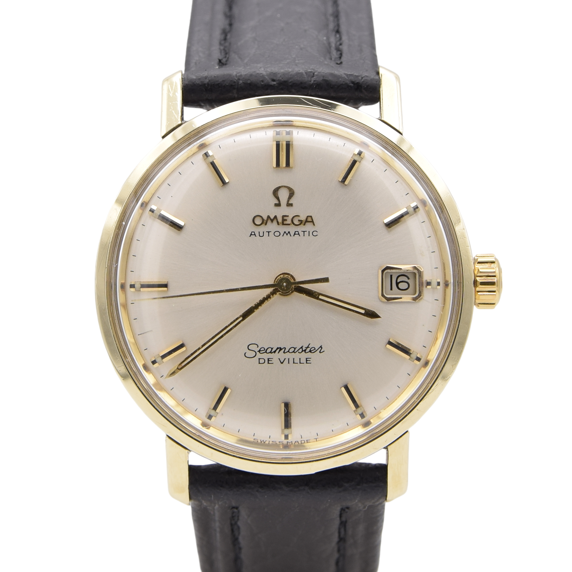 1966 Omega Automatic Seamaster De Ville onyx Date Model 166.020 monocoque in Gold & Steel