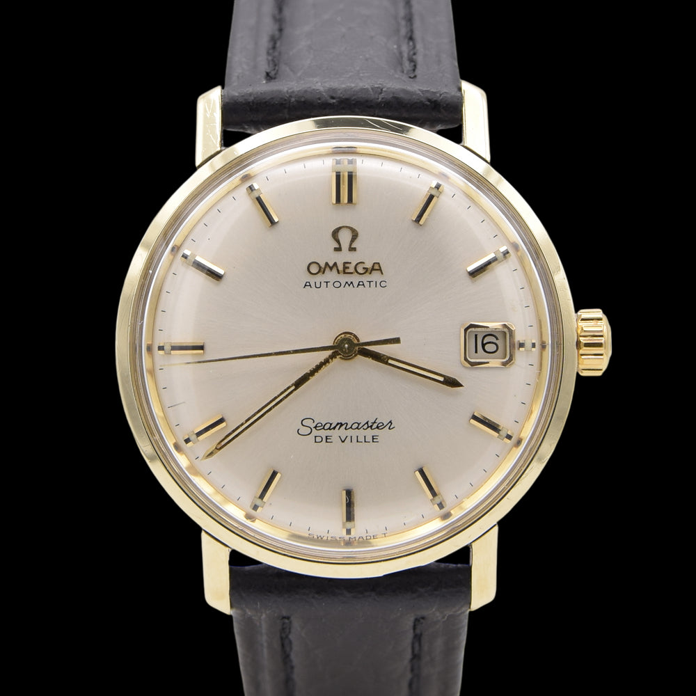 1966 Omega Automatic Seamaster De Ville onyx Date Model 166.020 monocoque in Gold & Steel