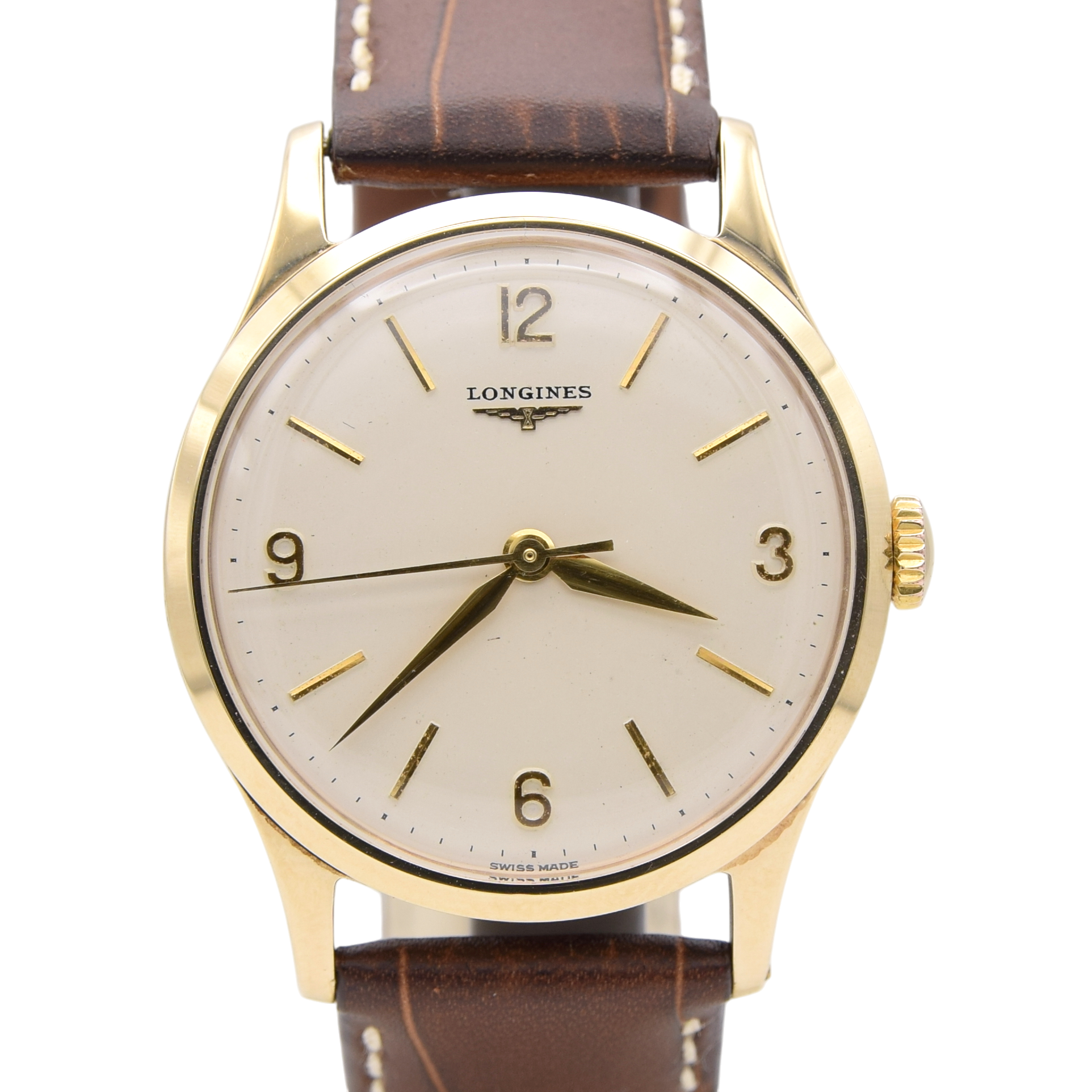 1959/60 Longines Solid 9ct Gold Dress Watch with Mixed line and Arabic Numerals Model 13322 Cal 1268zs