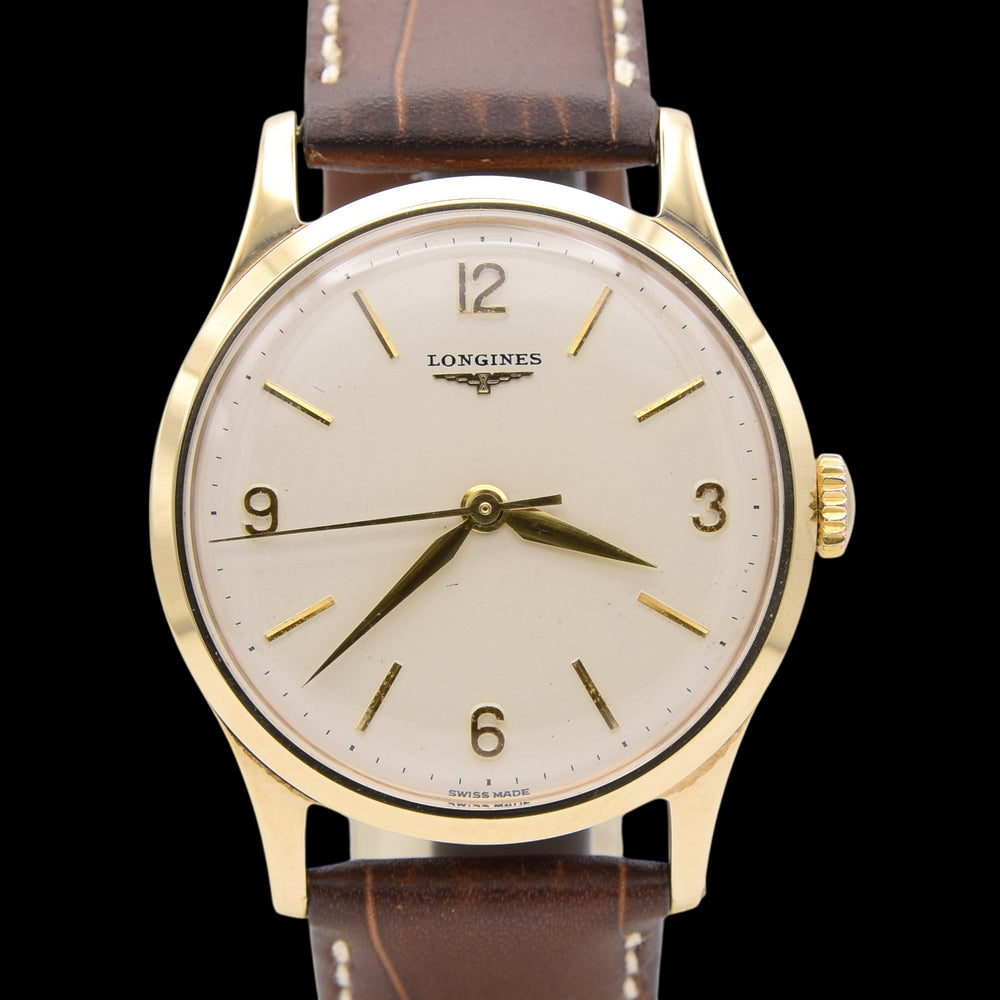 1959/60 Longines Solid 9ct Gold Dress Watch with Mixed line and Arabic Numerals Model 13322 Cal 1268zs