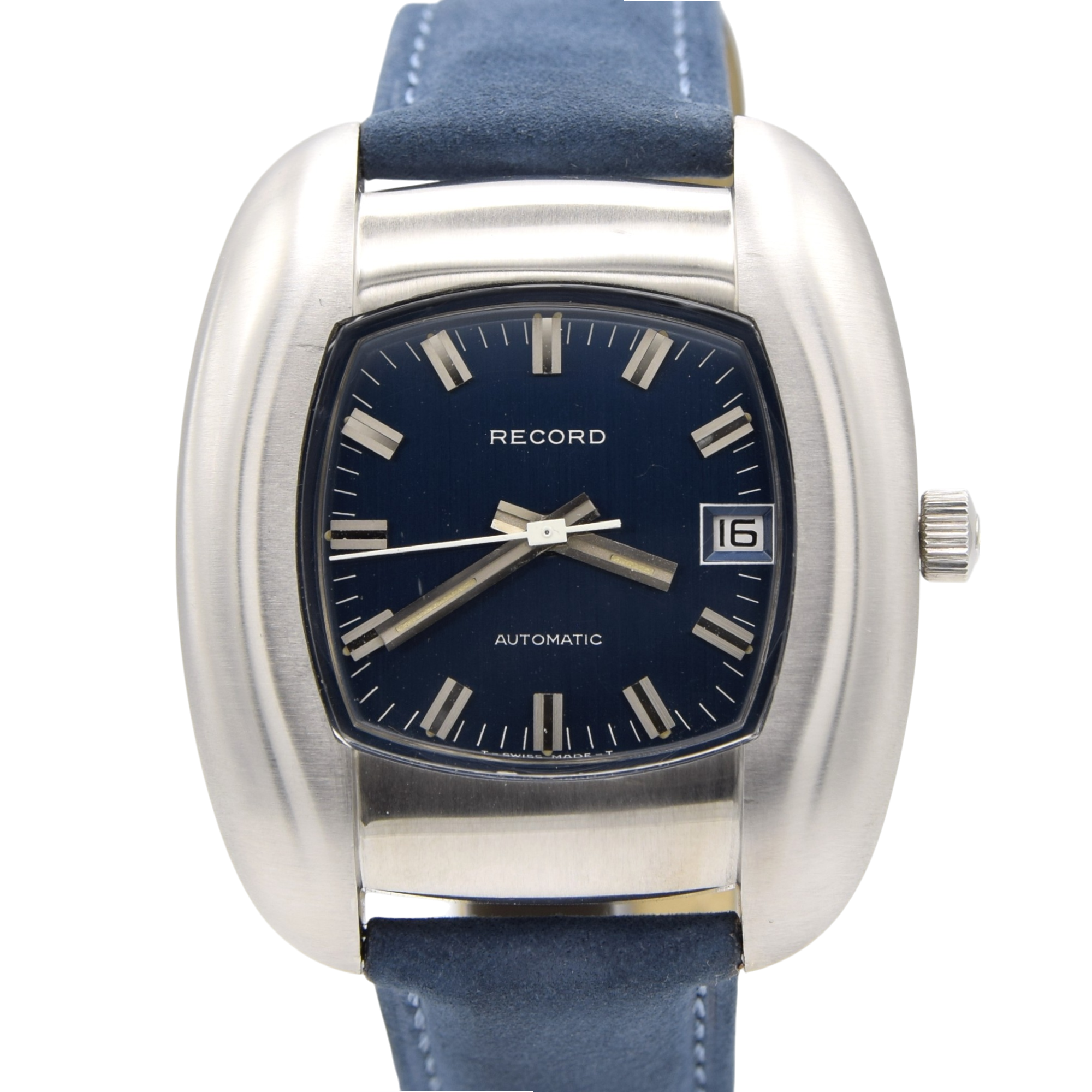 1970s Large Record / Longines abstract electric blue dial automatic like new condition