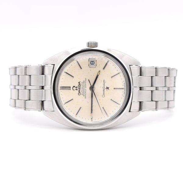 1967 Omega Constellation Automatic Wristwatch in Stainless Steel Chronometer Date Model 168.017