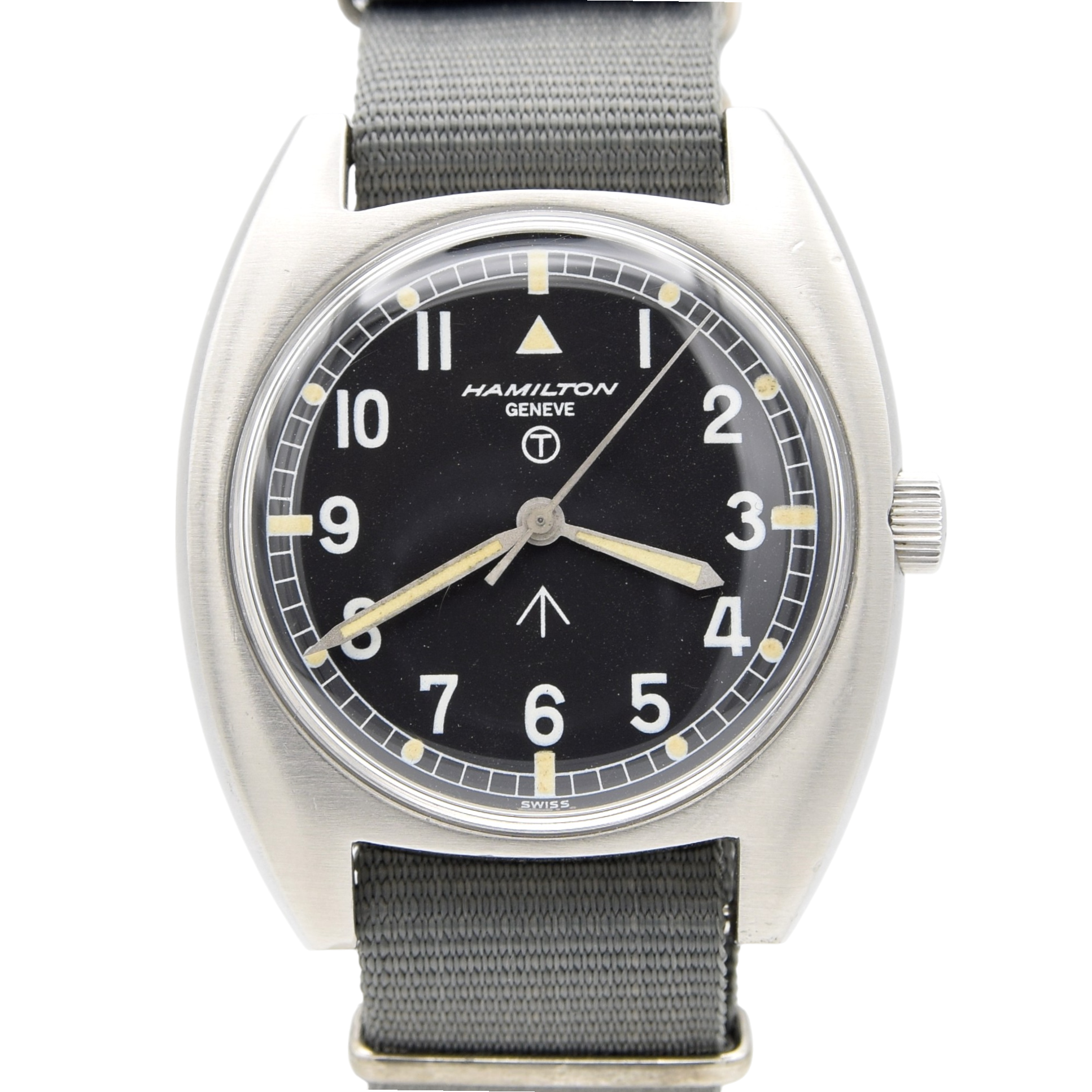 1974 Hamilton Geneve 6bb/5238290 1266/74 Mechanical British Royal Airforce Issue Wristwatch with Hacking Seconds