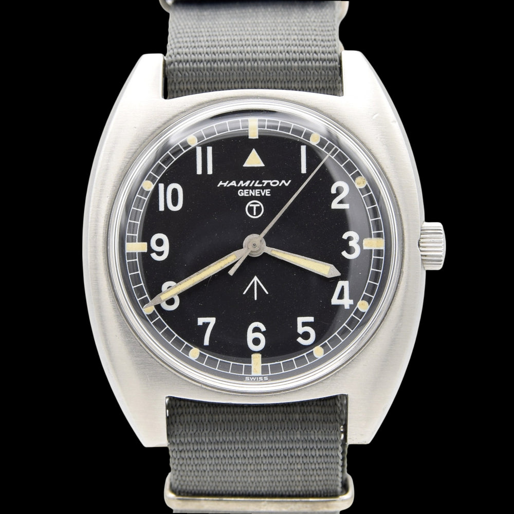 1974 Hamilton Geneve 6bb/5238290 1266/74 Mechanical British Royal Airforce Issue Wristwatch with Hacking Seconds