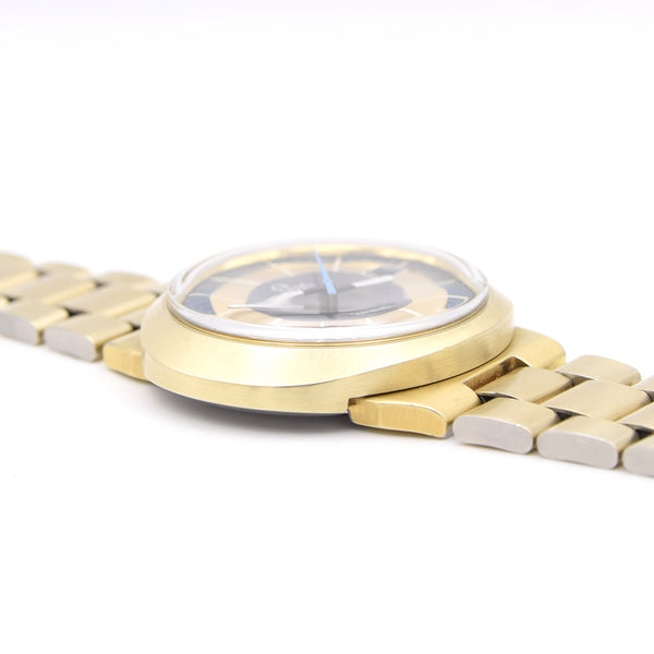 1971 Omega Geneve Dynamic Automatic Date with Gorgeous Two Tone Dial Model 166.039 in Gold Capped