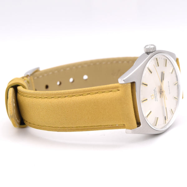 1968 Omega Genève Automatic with Satin Silver Sunburst dial in Steel Model 165.041 box & Papers