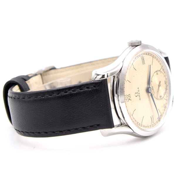 1947 Omega 36mm watch with rare lug design & original Dial Cal 30T2 Model 2487-1 Steel